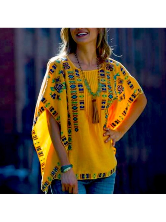 Ryan Michaels Tops - Ryan Michaels Embroidered Poncho Size Medium Linen
